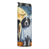 English Setter Dogs Pumpkin Halloween Funny Thermosbecher (Nach rechts gedreht)