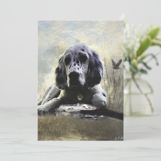 English Setter Einladung (Stehend Vorderseite)