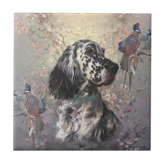 English Setter Fliese (Vorderseite)
