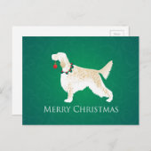English Setter Frohe Weihnachtsgestaltung Feiertagspostkarte (Vorne/Hinten)