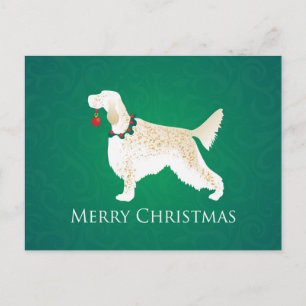 English Setter Frohe Weihnachtsgestaltung Feiertagspostkarte