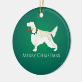 English Setter Frohe Weihnachtsgestaltung Keramik Ornament (Links)
