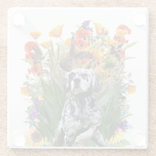 English Setter Glasuntersetzer (Rückseite)