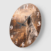 English Setter Große Wanduhr (Winkel)