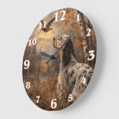 English Setter Große Wanduhr (Winkel)
