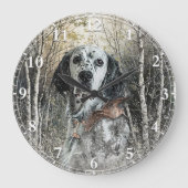 English Setter Große Wanduhr (Vorderseite)