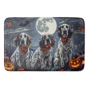 English Setter Halloween Spooky Badematte