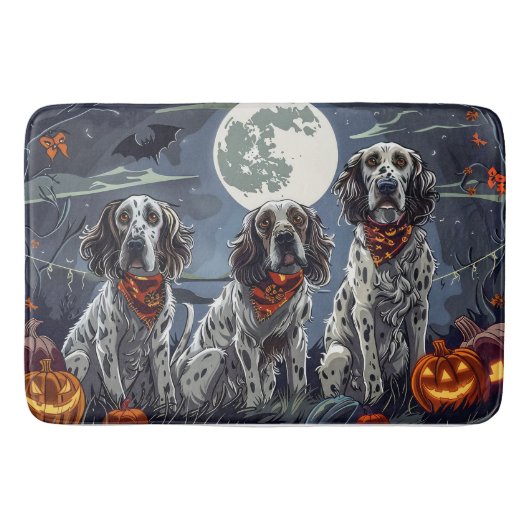 English Setter Halloween Spooky Badematte (Vorderseite)