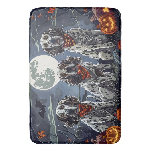English Setter Halloween Spooky Badematte (Vorderseite Vertikal)