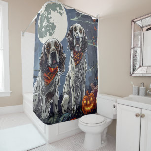 English Setter Halloween Spooky Duschvorhang
