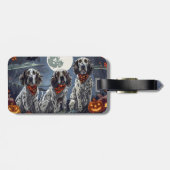 English Setter Halloween Spooky Gepäckanhänger (Rückseite horizontal)