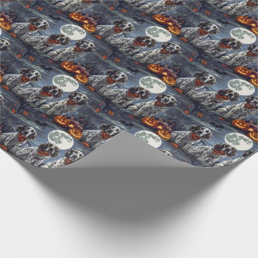 English Setter Halloween Spooky Geschenkpapier (Ecke)