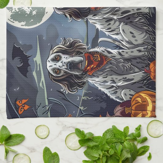English Setter Halloween Spooky Geschirrtuch (Gefaltet)