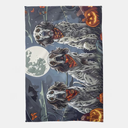 English Setter Halloween Spooky Geschirrtuch (Vertikal)