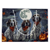 English Setter Halloween Spooky Große Geschenktüte (Rückseite)