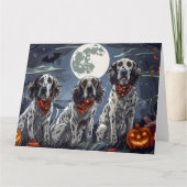English Setter Halloween Spooky Karte (Vorderseite)
