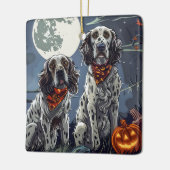 English Setter Halloween Spooky Keramikornament (Links)