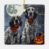 English Setter Halloween Spooky Keramikornament (Rückseite)