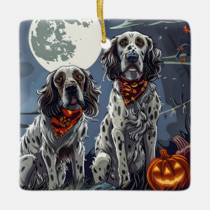 English Setter Halloween Spooky Keramikornament