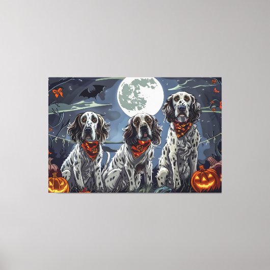English Setter Halloween Spooky Leinwanddruck (Vorderseite)
