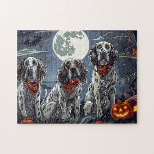 English Setter Halloween Spooky Puzzle