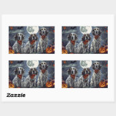 English Setter Halloween Spooky Rechteckiger Aufkleber (Blatt)