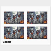English Setter Halloween Spooky Rechteckiger Aufkleber (Blatt)