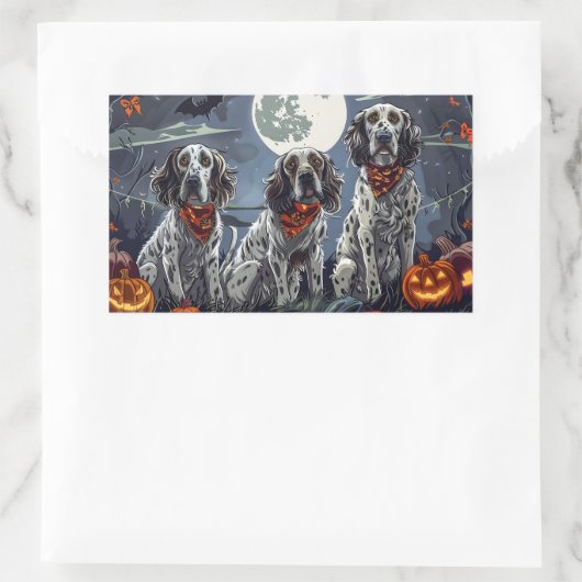 English Setter Halloween Spooky Rechteckiger Aufkleber (Tasche)