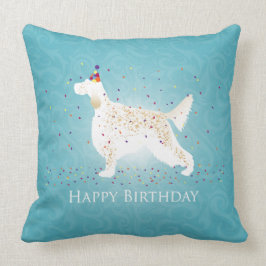 English Setter Happy Birthday Design Kissen