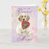English Setter Heart Mama Karte (Gelbe Blume)