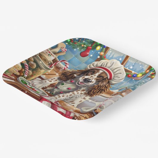English Setter Holiday Baking: Festliche Weihnacht Pappteller (Gewinkelt)