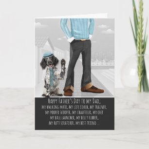 English Setter Hund und Papa zum Vatertag Feiertagskarte
