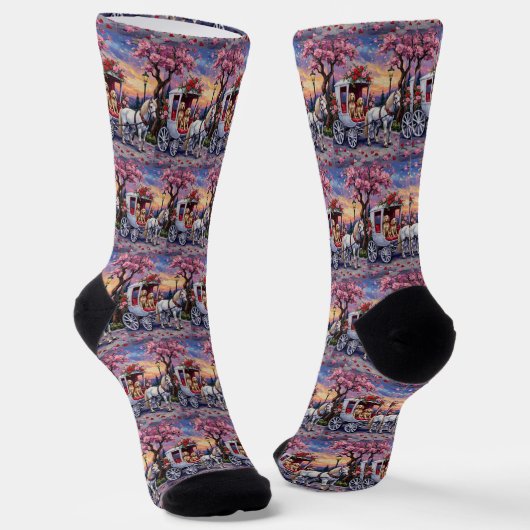 English Setter Hund Valentinstag Socken (Gewinkelt)