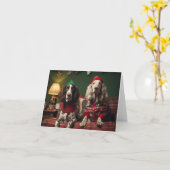 English Setter Hunde Weihnachtskarte Karte (Gelbe Blume)