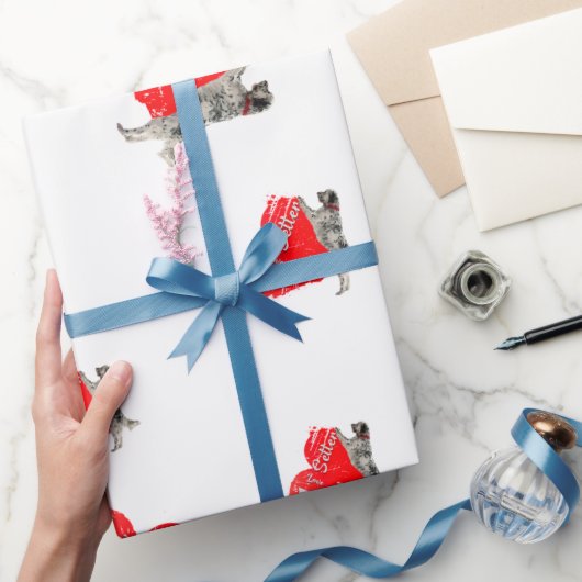 English Setter, Hunting Dog Throw Pillow Geschenkpapier (Schenken)