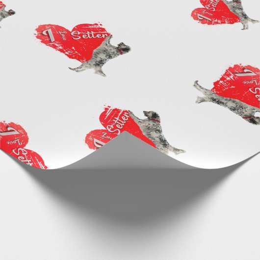 English Setter, Hunting Dog Throw Pillow Geschenkpapier (Ecke)