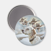 English Setter Hunts Magnet (Vorderseite/Rückseite)