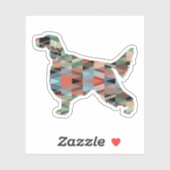 English Setter Kariert Aufkleber (Blatt)