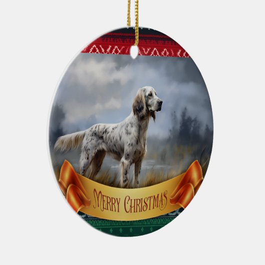 English Setter Keramik Ornament (Rechts)