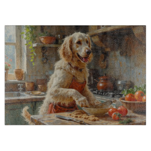 English Setter Kochen in der Küche Schneidebrett