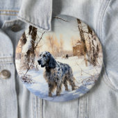English Setter Let It Snow Weihnachten Button (Beispiel)
