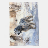 English Setter Let It Snow Weihnachten Geschirrtuch (Vertikal)