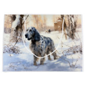 English Setter Let It Snow Weihnachten Große Geschenktüte (Vorderseite)