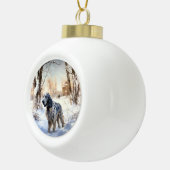 English Setter Let It Snow Weihnachten Keramik Kugel-Ornament (Rechts)