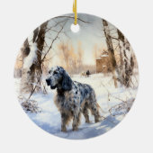 English Setter Let It Snow Weihnachten Keramik Ornament (Hinten)