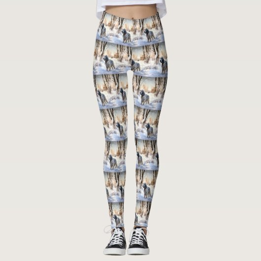 English Setter Let It Snow Weihnachten Leggings (Vorderseite)