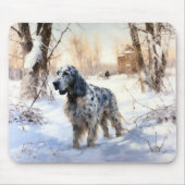 English Setter Let It Snow Weihnachten Mousepad (Vorne)