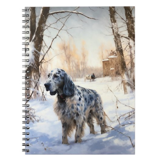 English Setter Let It Snow Weihnachten Notizblock (Vorderseite)