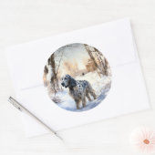 English Setter Let It Snow Weihnachten Runder Aufkleber (Umschlag)