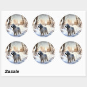 English Setter Let It Snow Weihnachten Runder Aufkleber (Blatt)